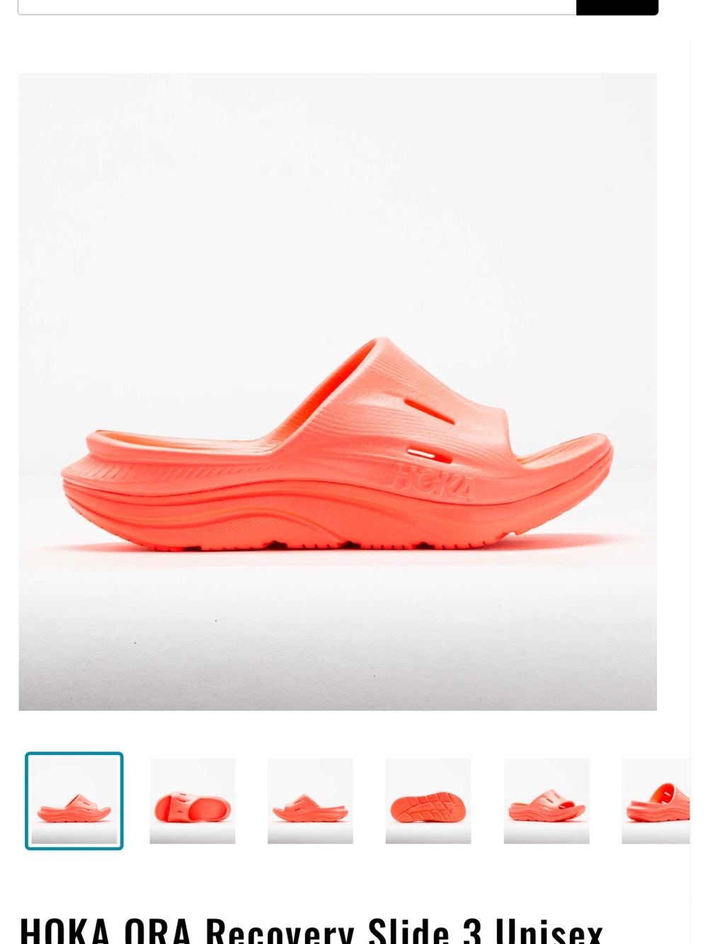 Hoka Coral/Orange Recovery Slide Sandals